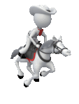 galoppierendes Pferd mit Cowboy